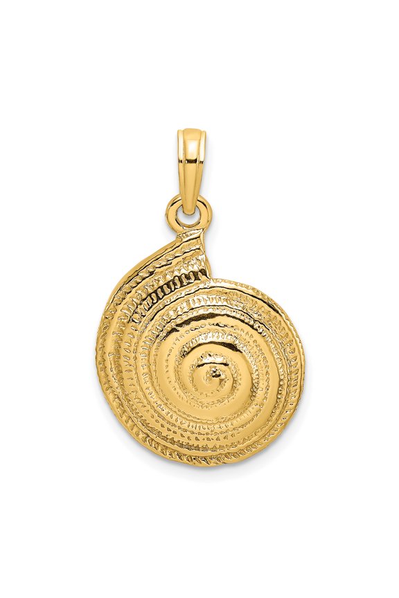 14K Textured Troca Shell Charm K8135