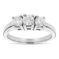 thumbnail image 1 of 14K Three Stone Natural 1 Ctw Diamonds Past Present Future Engagement Ring (White Gold Size 5), 1 of 1
