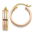thumbnail image 1 of 14K Tri-Color Gold Earring Hoop Women'S 18 mm 4 Tri Color Earrings, 1 of 3