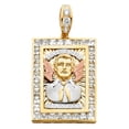 thumbnail image 1 of 14K Tri-Color Gold Large CZ Malverd e Sinaloa Charm Pendant (40mm x 31mm), 1 of 2