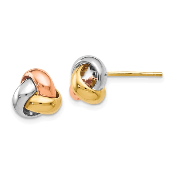 14K Tri-Color Polished Love Knot Earrings 14k Tri-Color Earrings