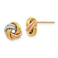 thumbnail image 1 of 14k Tri Color Gold Love Knot Post Earrings, 1 of 2