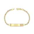 thumbnail image 1 of 14K Tri-Color (Yellow, White, Rose) Gold 3mm Chain Baby ID Bracelet with Rose Gold Butterfly, 1 of 2