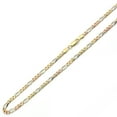 thumbnail image 1 of 14K Tri-color Gold Chain 4mm Concaved Pave Figaro Chain Necklace (16, 18, 20, 22, 24 Inches), 1 of 3