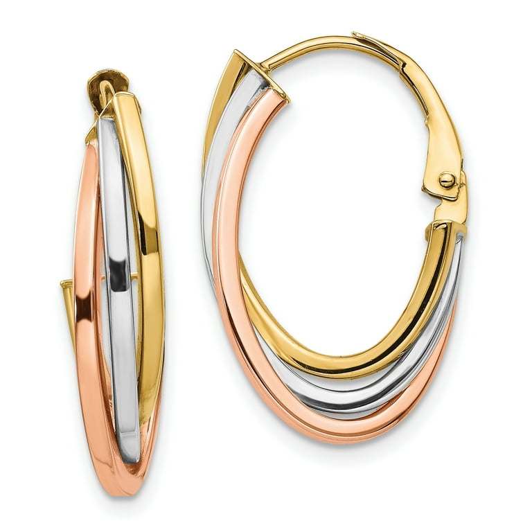 Tri tone hoop clearance earrings