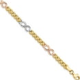 thumbnail image 1 of 14K Tri-color Polished & Textured Infinity Fancy Bracelet, 1 of 5