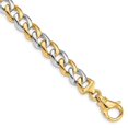 thumbnail image 1 of 14K Two-Tone 9.3mm Hand-Polished Fancy Link 8 in. Bracelet, 1 of 1