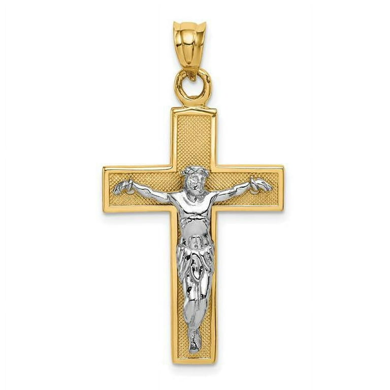 Two tone crucifix deals