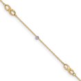 thumbnail image 1 of 14K Two-Tone Diamond-Cut Beads And Infinity 10In Plus 1In Ext. Anklet Made In Turkey ank301-10, 1 of 5