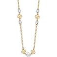 thumbnail image 1 of 14K Two-Tone Diamond-Cut Polished Flower Necklace (17 X 1.59) Made In Italy sf2947-17, 1 of 5