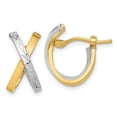 thumbnail image 1 of 14K Two-Tone Diamond-Cut Polished Hoop Earrings, 1 of 1