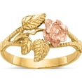 thumbnail image 1 of 14K Two-Tone Diamond-Cut Rose Ring (Size 6) Made In United States r144, 1 of 5