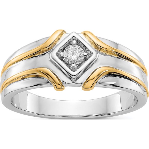 Jewelry by Sweet Pea 14K Two-tone IB Goodman 14K Two-tone 1/6 carat Diamond Mens Ring