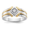 thumbnail image 1 of 14K Two-Tone Diamond Mens Ring - Size 10, 1 of 1