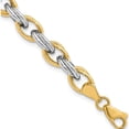 thumbnail image 1 of 14K Two-Tone Fancy Hollow Link Bracelet Made In Turkey sf993-7.75, 1 of 5