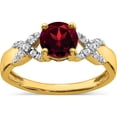 thumbnail image 1 of 14K Two-Tone Garnet And Diamond Ringsize 7 (Width 2 To 5.5) - Jbsp, 1 of 5