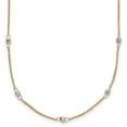 thumbnail image 1 of 14K Two-Tone Gold Beaded Necklace Chain Ropa Mirror Bead W/2in Ext 18 inch, 1 of 2
