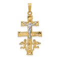 thumbnail image 1 of 14K Two Tone Gold Caravaca Cross Pendant Charm, 1 of 4