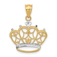 thumbnail image 1 of 14K Two-Tone Gold Charm Pendant 18 mm & Rhodium Crown, 1 of 4