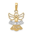 thumbnail image 1 of 14K Two-Tone Gold Charm Pendant 24 mm 15 With Rhodium Believe Angel, 1 of 4