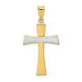 thumbnail image 1 of 14K Two-Tone Gold Charm Pendant 30 mm 19 & Rhodium Polished Cross, 1 of 4