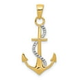 thumbnail image 1 of 14K Two-Tone Gold Charm Pendant Men'S With Y Polished Anchor With Rope, 1 of 4