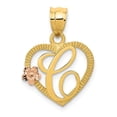 thumbnail image 1 of 14K Two-Tone Gold Charm Pendant Themed 22 mm 16 Initial C In Heart, 1 of 3