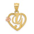 thumbnail image 1 of 14K Two-Tone Gold Charm Pendant Themed 22 mm 16 Initial G In Heart, 1 of 4