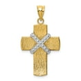thumbnail image 1 of 14K Two-Tone Gold Charm Pendant Themed 33 mm 28 Diamond-Cut Cross, 1 of 4