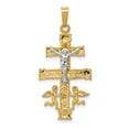 thumbnail image 1 of 14K Two-Tone Gold Charm Pendant Themed 34 mm 15 Cara Vaca Crucifix, 1 of 3