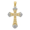 thumbnail image 1 of 14K Two-Tone Gold Charm Pendant Themed 38 mm 21 With Rhodium Diamond-Cut Cross, 1 of 4