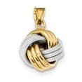 thumbnail image 1 of 14K Two-Tone Gold Charm Pendant Themed Textured Polished Love Knot, 1 of 2