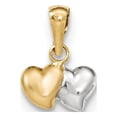thumbnail image 1 of 14K Two-Tone Gold Charm Pendant & White Rhodium Double Heart, 1 of 3