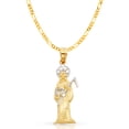 thumbnail image 1 of 14K Two Tone Gold Devil Pendant with 1.9mm Figaro 3+1 Chain Chain Necklace - 18", 1 of 4