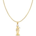 thumbnail image 1 of 14K Two Tone Gold Devil Religious Charm Pendant with 0.8mm Box Chain Necklace - 22", 1 of 4