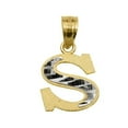 thumbnail image 1 of 14K Two Tone Gold Diamond-Cut Initial Letter S Pendant, 1 of 1