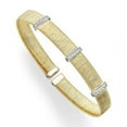 thumbnail image 1 of 14K Two Tone Gold Diamond Cut Textured Bangle, 1 of 1
