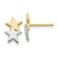 thumbnail image 1 of 14K Two-Tone Gold Earring Button Women'S 12 mm 7 With Rhodium Polished Star Post Earrings, 1 of 3