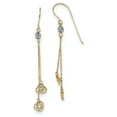 thumbnail image 1 of 14K Two-Tone Gold Earring Drop & Dangle Women'S Diamond-Cut 54 mm 5, 1 of 2