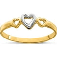 thumbnail image 1 of 14K Two-Tone Gold Hearts Ringsize 6 (Width 1.7) - Jbsp, 1 of 5
