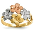 thumbnail image 1 of 14K Two-Tone Gold Ring Band Themed Open Back Diamond-cut, 1 of 4