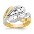 thumbnail image 1 of 14K Two-Tone Gold Ring Band Themed & Rhodium Swirl, Size 9, 1 of 5