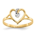 thumbnail image 1 of 14K Two-Tone Gold Ring Band Themed & White Rhodium Polished Heart, Size 5, 1 of 5