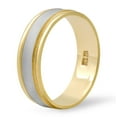 thumbnail image 1 of 14K Two-Tone Gold Satin Finish Beaded Milgrain Circle Pattern Solid Gold 6mm Wedding Band, 1 of 5