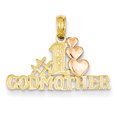 thumbnail image 1 of 14K Two Tone Gold #1 GODMOTHER Triple Hearts Design Pendant, 1 of 3