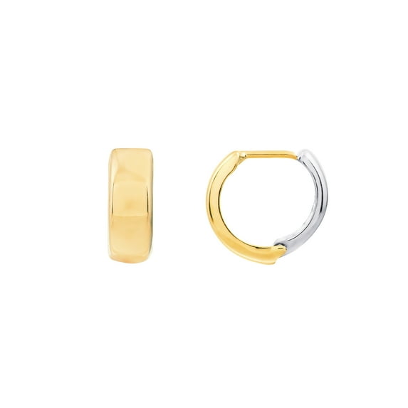 14K Two-Tone Gold Two Tone Huggie Earrings - Women