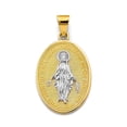 thumbnail image 1 of 14K Two-Tone Gold Virgin Mary Pendant for Men & Women – Solid Yellow & White Gold, 32mm x 18mm, 1 of 9