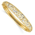 thumbnail image 1 of 14K Two-Tone Gold bracelet Bangle Diamond-cut 9 mm, 1 of 3