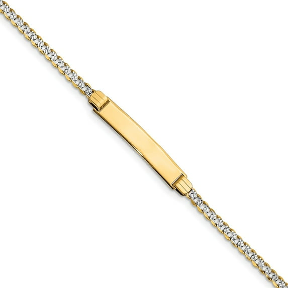 14K Two-Tone Gold bracelet Childrens Curb 6 in 5 mm