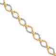 thumbnail image 1 of 14K Two-Tone Gold bracelet Fancy 7.25 in with Rhodium Link, 1 of 3